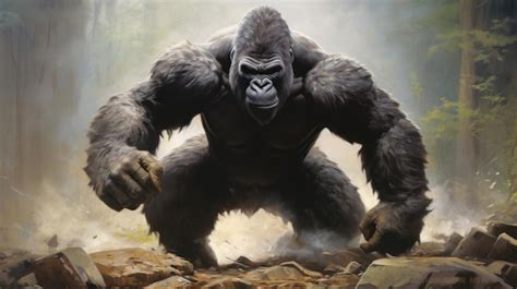 Giant gorilla punching the ground actionpacked art by simon bisley ...