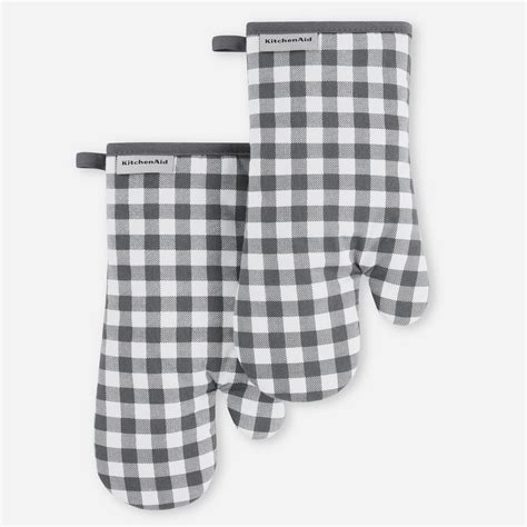 KitchenAid® KitchenAid Gingham Oven Mitt 2-Pack Set, 7" x 13" & Reviews ...