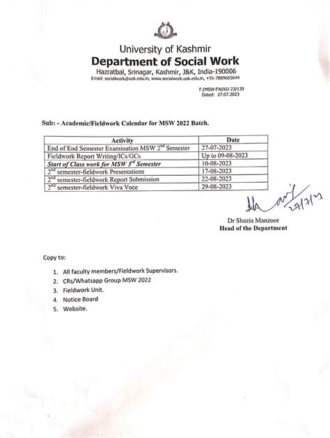 Social Work, University of Kashmir
