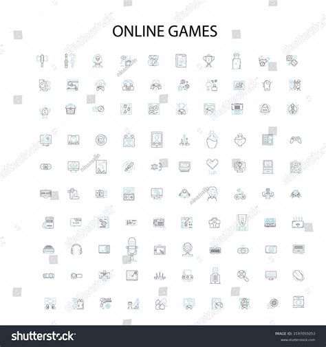Computer Games Genres Icons Signs Outline Stock Vector (Royalty Free) 2197055053 | Shutterstock
