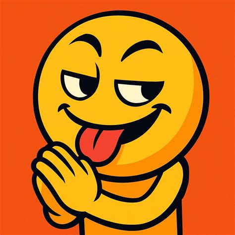 emoji with tongue out, smirking, rubbing hands together illustration ...