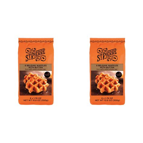 St. Pierre Belgian Waffles with Butter, 6 ct pack of 2, Belgian Waffles ...