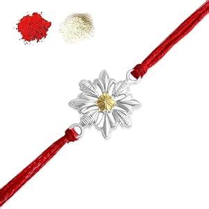 Buy Shivani 999 purity Silver Sphere Rakhi Bracelet with Roli Chawal ...