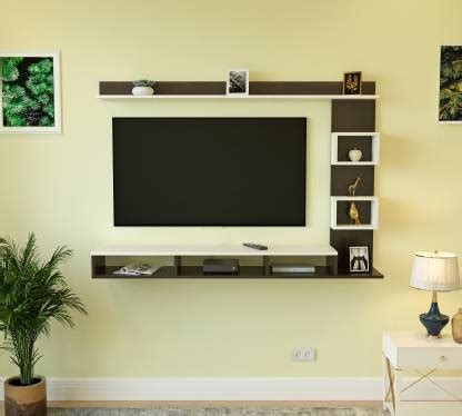 Burlyworth Elite Wall Mount & Hanging Tv Unit with Storage Shelves ...