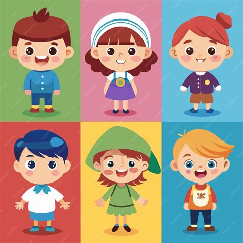 Cute child characters | Premium AI-generated vector