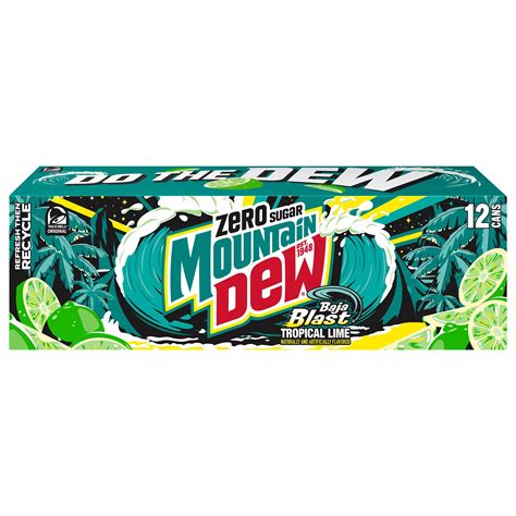 Mountain Dew Baja Blast Zero Sugar Soda 12 oz Cans - Shop Soda at H-E-B