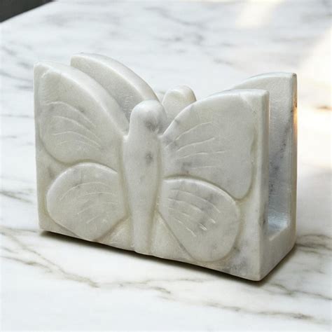 White Marble Butterfly Tissue Paper Holder | Luxury Art Decor – ARTEFACTIA