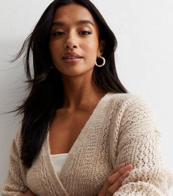 Petite Stone Stitch Knit Wrap Jumper | New Look