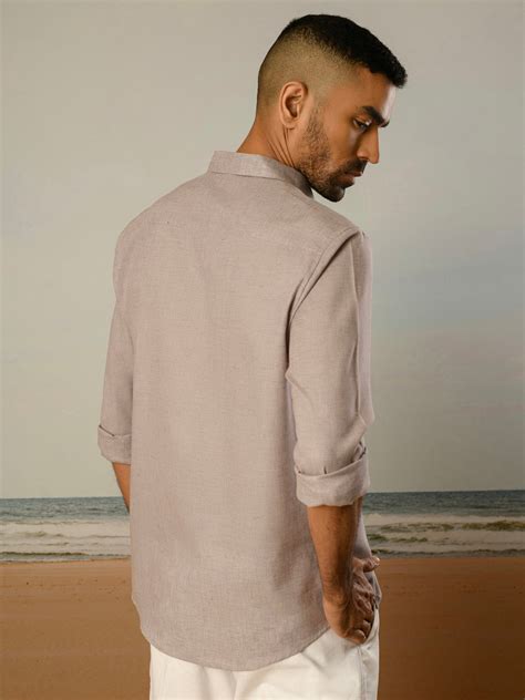 Lavender Solid Slim Fit Linen Cotton Shirt – P E R C H