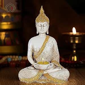 Buy nantan Handicrafts Sitting Buddha Showpiece with Tealight Candle ...