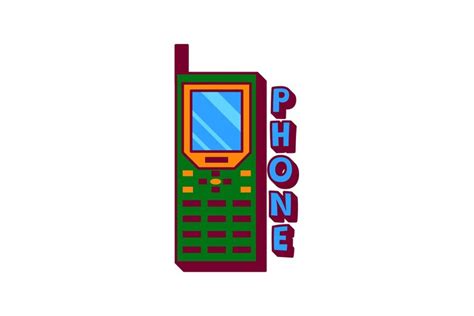 Desenho de adesivo retrô de telefone | Vetor Premium