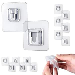 JIALTO 10 Pcs Heavy Duty Waterproof Double-Sided Adhesive Wall Hooks ...