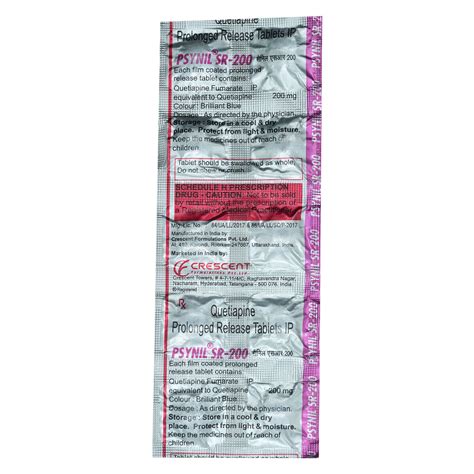 Psynil SR-200 Tablet 10's Price, Uses, Side Effects, Composition ...