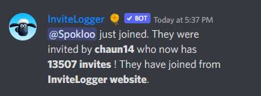 Invite Logger Bot 的图像结果