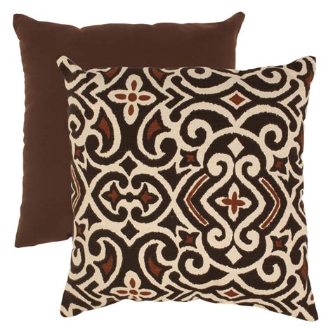Pillow Perfect Brown and Beige Damask Throw Pillow - 18 in. - Walmart.com