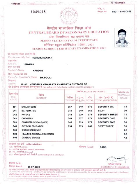 Image result for CBSE Class 12 Result Format