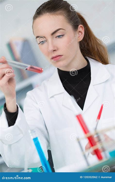 Doctor with blood samples stock photo. Image of microbiology - 120352062