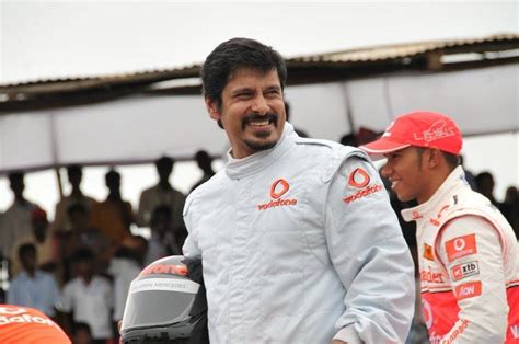 Vikram with Lewis Hamilton during vodafone promotion event