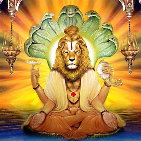 wallpics® Lord Narasimha Religious Waterproof Vinyl Sticker Poster ...