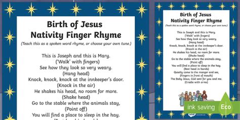 Birth of Jesus - Nativity Rhyme