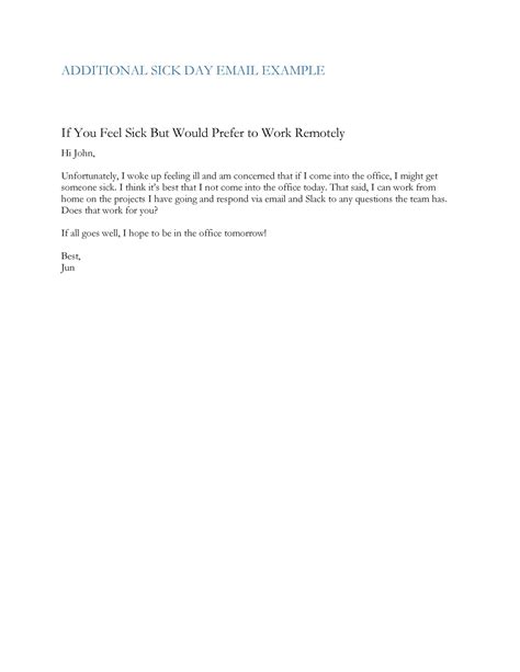 49 Professional Sick Leave Email Templates ᐅ TemplateLab