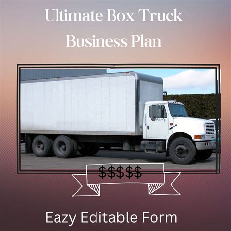Box / Trucking Business Plan Template PDF, Printable Business Plan ...