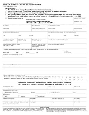 Ca Vehicle Home Storage Permit 82010 Form - Fill and Sign Printable ...