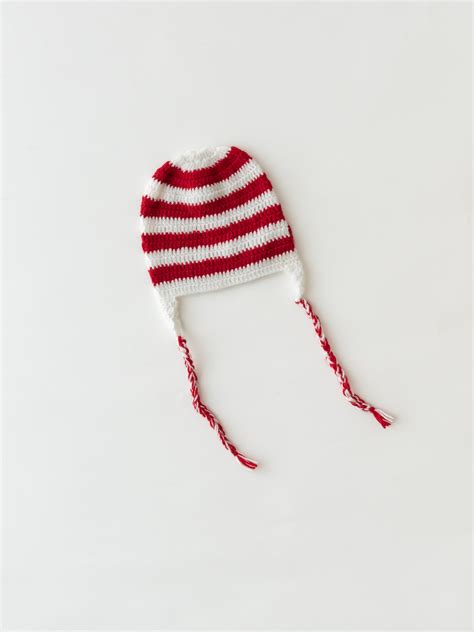 Braided Crochet Bow Embellished Cap- Red & White – The Original Knit