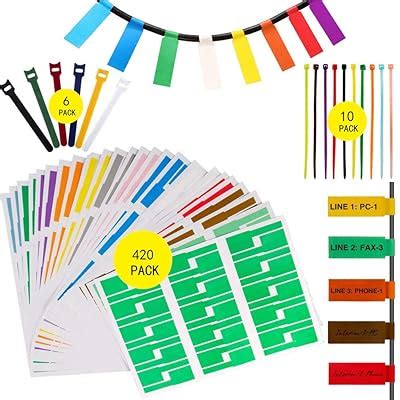 Buy 420 Pcs Cable Tags Cable Labels Stickers Waterproof Cable Markers ...