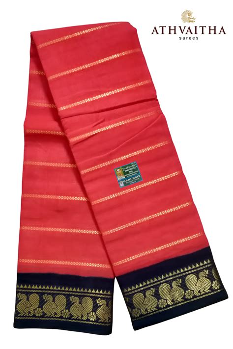 Rani Veldhari 120's - Red - Black — Athvaitha