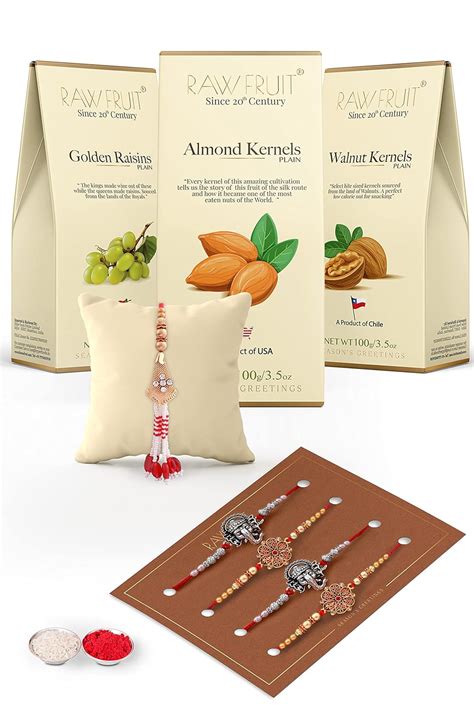 Rakhi for brother combo of 3 Dry Fruits gift pack Premium Almond ...