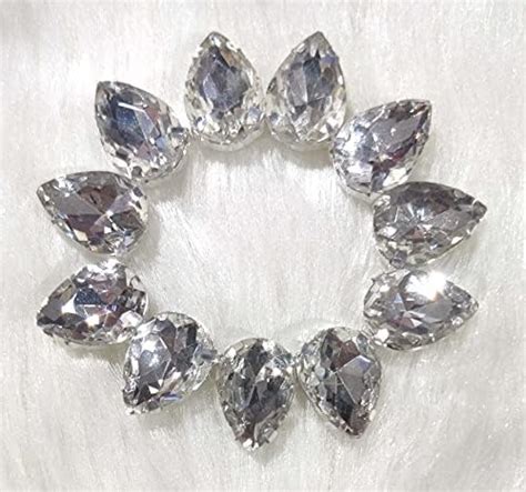 Beads & Crafts: Drop Shape Glass Crystal Clip Stones for Embroidery ...