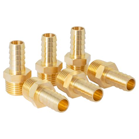 SUNGATOR Hose Barb Fittings 1/2 Inch Barb × 1/2 Inch NPT, Brass Air ...