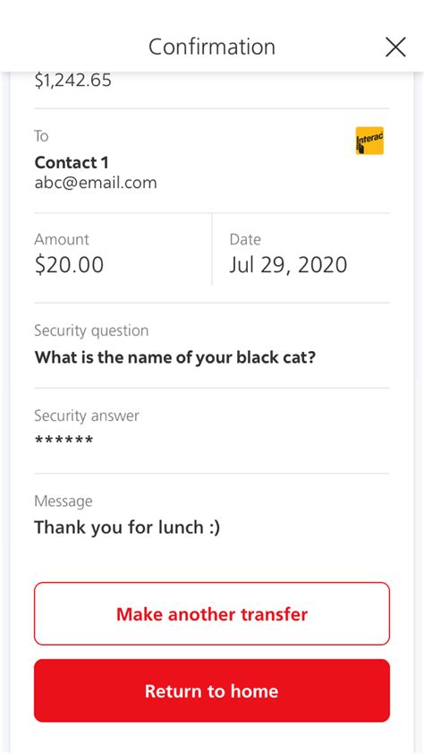 Image result for Receiving Interac e-Transfer Message Box