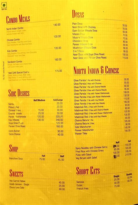 Menu at Pabbas Ideal Cafe, Bharat Mall, Mangaluru