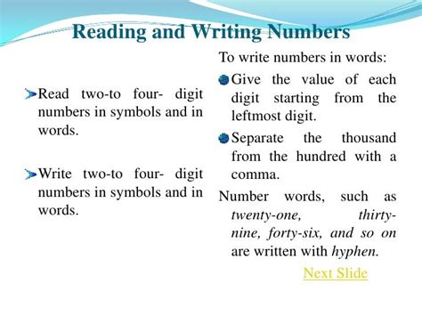 Number Rules in Writing Numbers 的图像结果