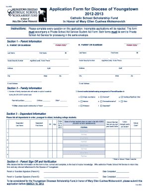 Fillable Online psas Application Form for Diocese of Youngstown ...