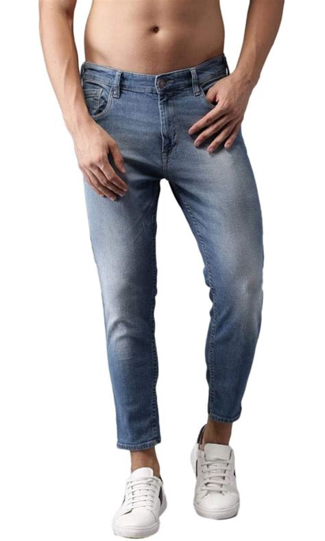 Buy Men Blue Slim Fit Mid-Rise Clean Look Stretchable Jeans at Amazon.in