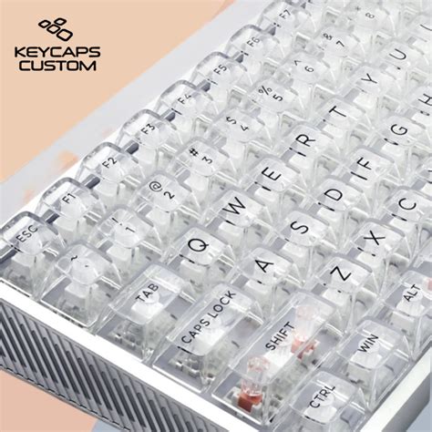 Transparent Clear White Minimalist SA Keycaps set for Mechanical Keyboard
