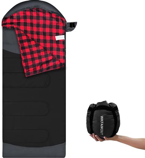 Amazon.com : WKFAMOUT Backpacking Flannel Sleeping Bag Lightweight for ...