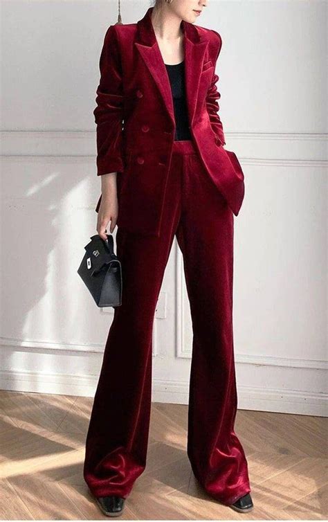 Red Velvet Suit for Women/two Piece Suit/top/womens Suit/womens Suit ...