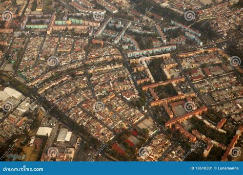 Mexico Df City Town Aerial View from Airplane Stock Image - Image of ...