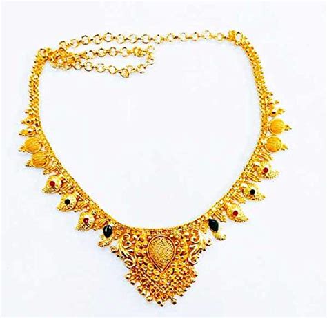 Deev-microGold Plated American Diamond Traditional Necklace : Amazon.in ...