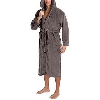 Buy Pembrook Men’s Robe with Hood – Gray - Size S/M - Soft Fleece ...