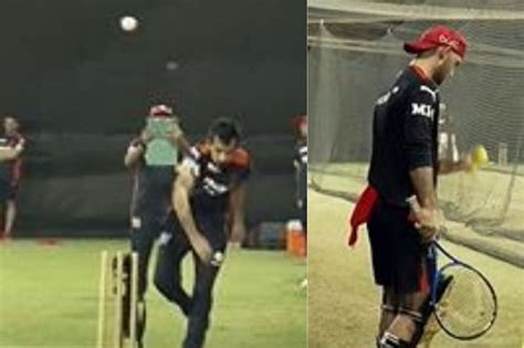 Chahal, Maxwell seen in action during RCB's latest practice session