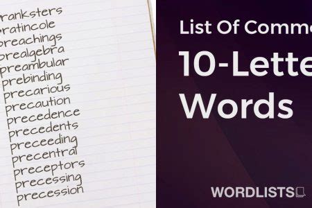 List Of Common 10-Letter Words