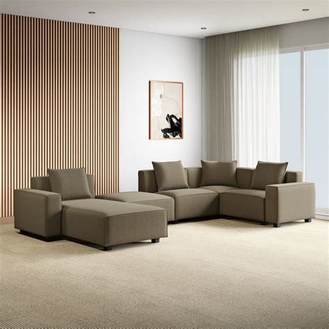 Buy Helios Brigade Fabric 5-Seater Corner Sofa with Interchangeable ...