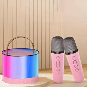 Buy BeatBucks Portable mini karaoke speaker with dual microphone ...