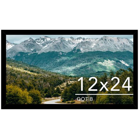 Amazon.com - QOTIB Wood 12x24 Picture Frame Black for Wall Hanging, 12 ...