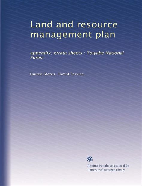 Land and resource management plan: appendix: errata sheets : Toiyabe ...